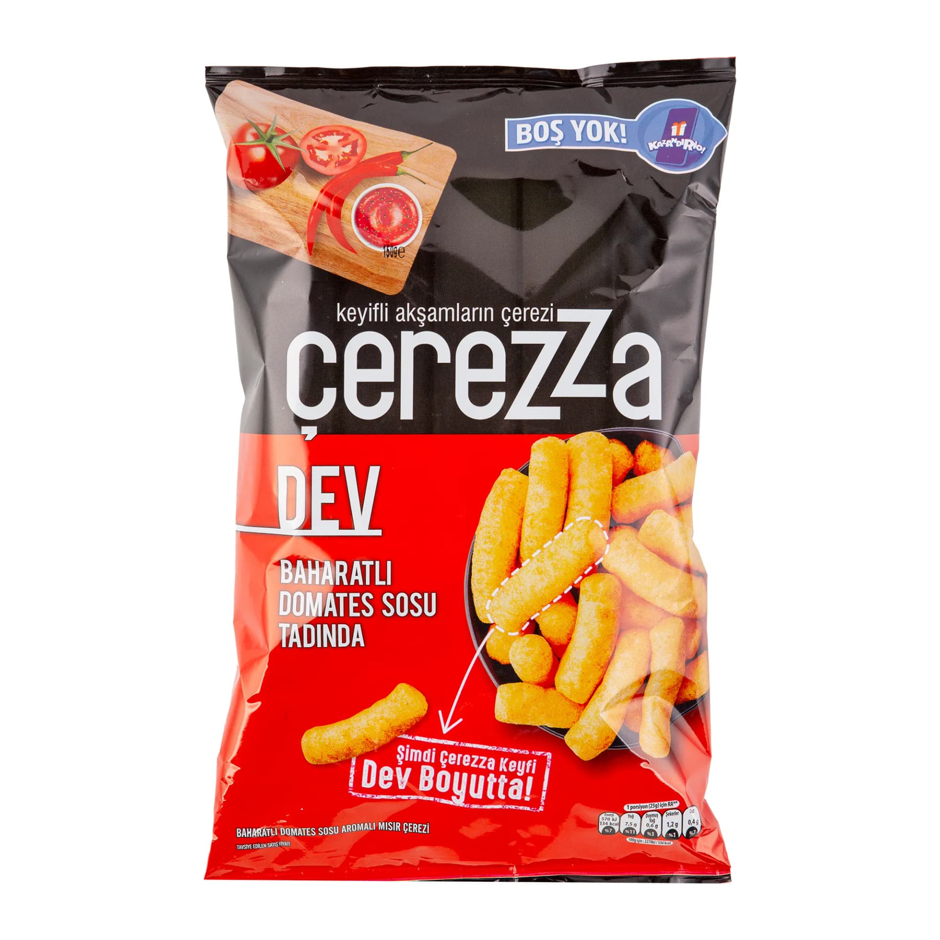 Çerezza Dev Baharatlı Domates Sos Aromalı Mısır Çerezi Parti Boy