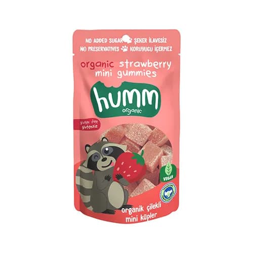 Humm Organik Glutensiz Vegan Çilekli Mini Küpler