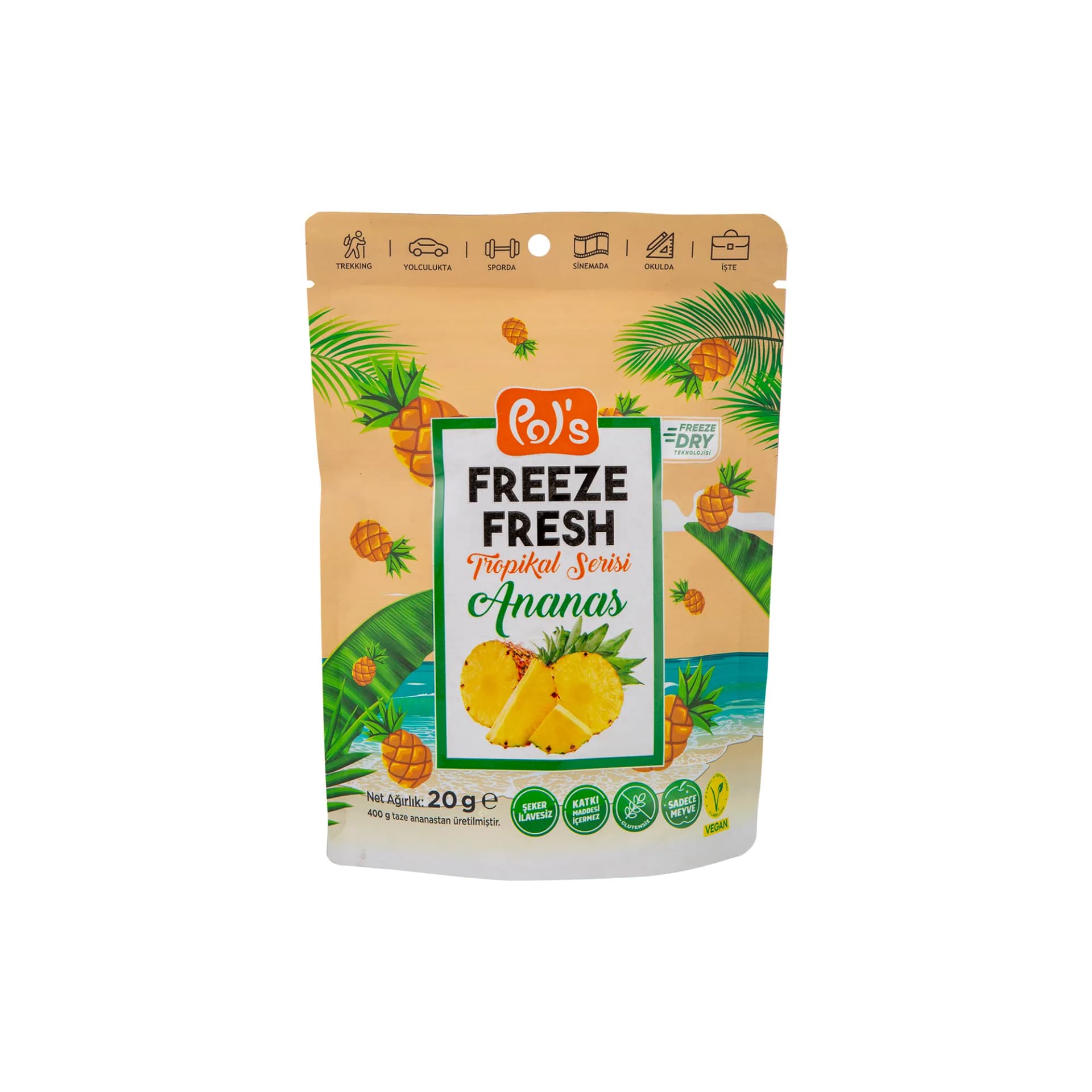 Freeze Fresh Kurutulmuş Tropikal Ananas