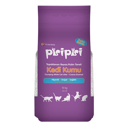 Pisi Pisi Pudralı Kalın Taneli Kedi Kumu