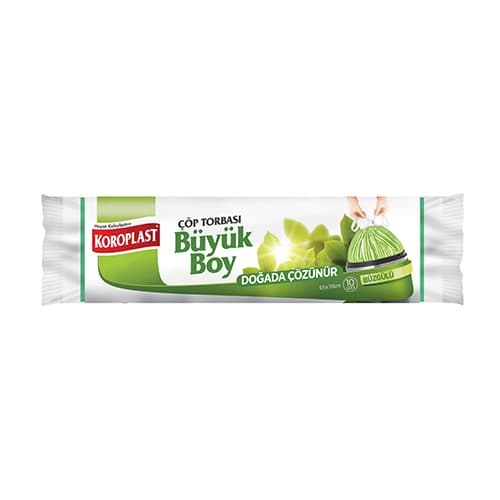 Koroplast Doğada Çözünür Büzgülü Çöp Torbası Büyük Boy