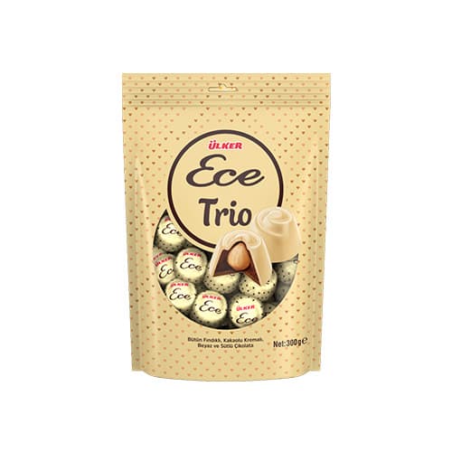 Ülker Ece Trio Bütün Fındıklı Beyaz & Sütlü Çikolata