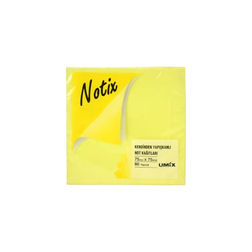 Notix Neon Sarı Yapışkanlı Not Kağıtları