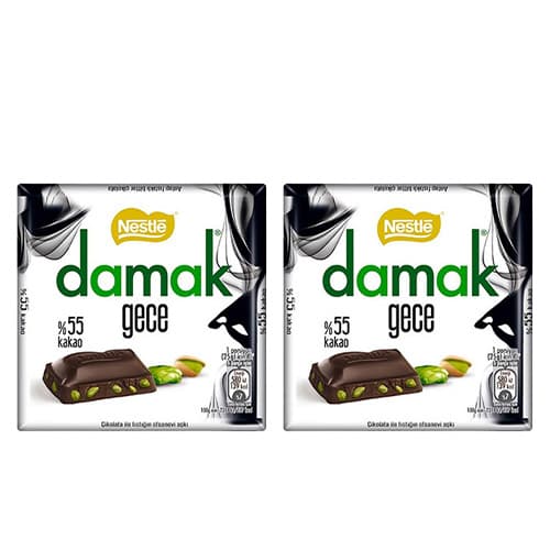 Nestle Damak Gece Antep Fıstıklı %55 Bitter Çikolata