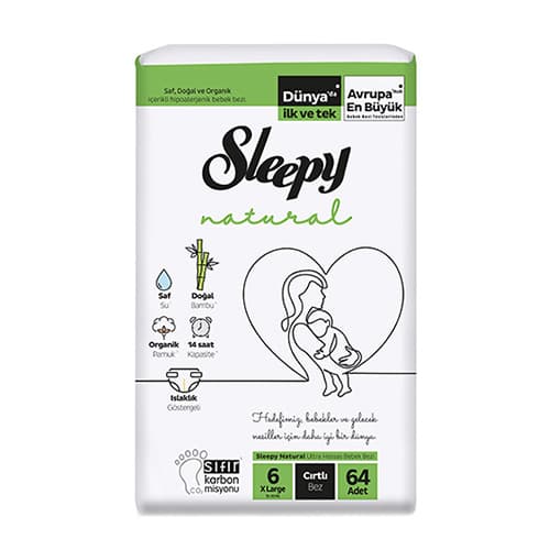 Sleepy Natural Bantlı Bez XL 6 Beden