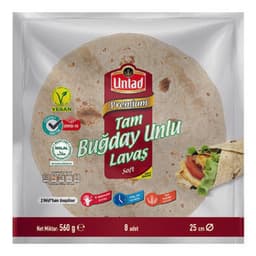 Untad Premium Tam Buğday Unlu Lavaş 8'li 560 G