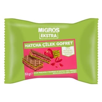 Migros Ekstra Çilekli Matchalı Gofret 32 G