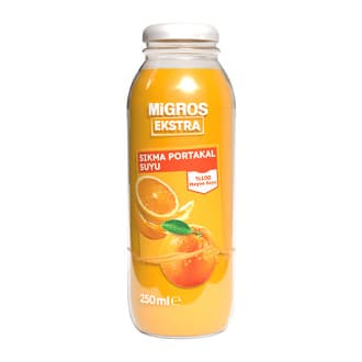 Migros Extra Sıkma Portakal Suyu 250 Ml
