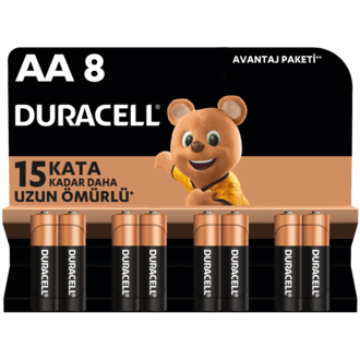 Duracell Alkalin AA Kalem Pil 1,5V LR6/MN1500 8'li Paket