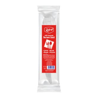 Roll-Up Çatal Kaşık Bıçak Peçete 4'lü Set