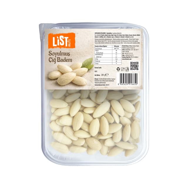 Listnuts Soyulmuş Çiğ Badem