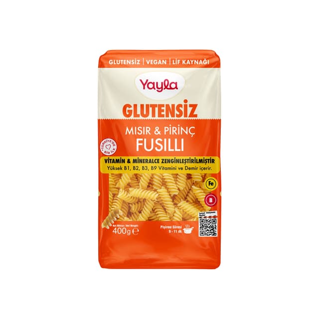 Yayla Glutensiz Zenginleştirilmiş Mısır Pirinç Fusilli