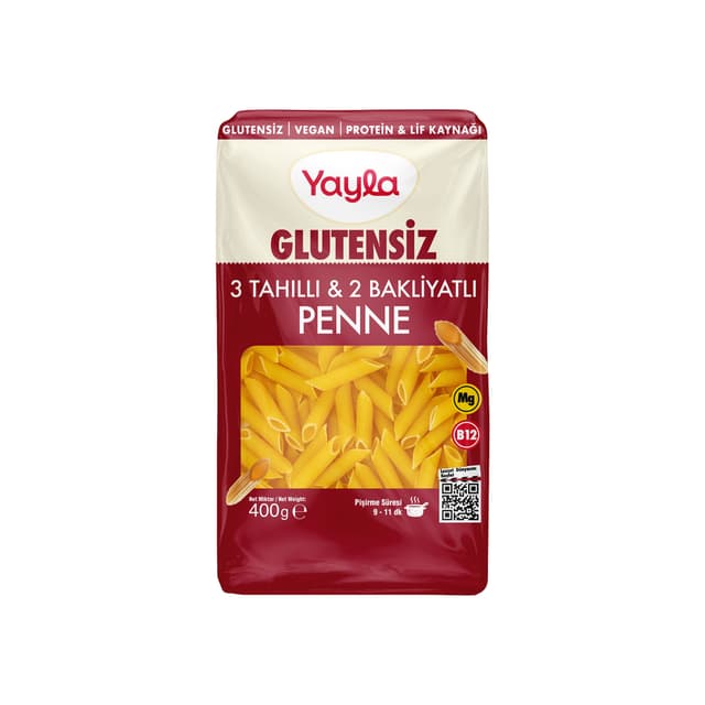 Yayla Glutensiz 3 Tahıl 2 Bakliyat Penne