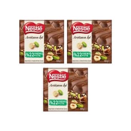 Nestle Artizan İşi Sütlü Fındıklı&Fıstıklı Çikolata