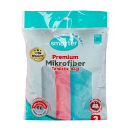 Smarter Premium 3'lü Mikrofiber Temizlik ve Cam Bezi