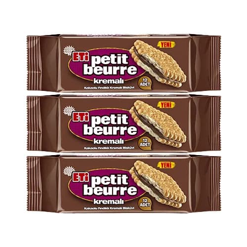 Eti Petit Beurre Kakaolu Fındıklı Kremalı Bisküvi