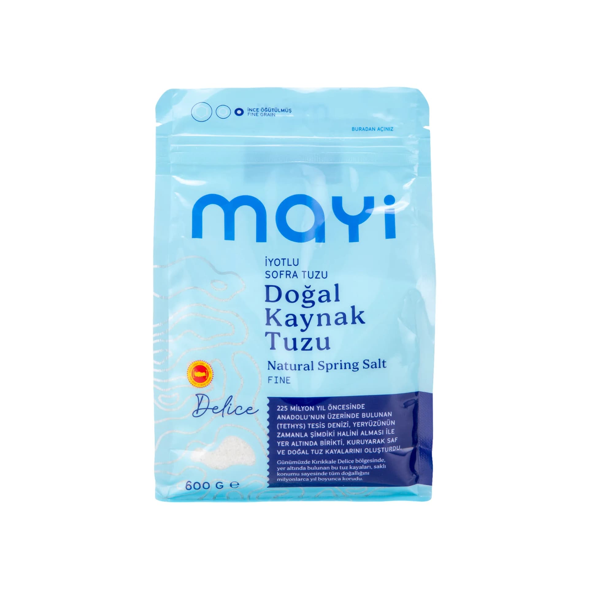 Mayi Tuz İyotlu İnce Öğütülmüş Doğal Kaynak Tuzu