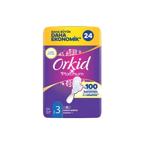Orkid Platinum Uzun Extra (Boy 3) Süper Ekonomik Hijyenik Ped