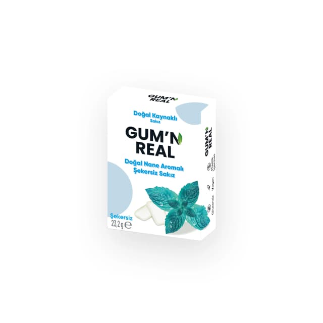 GUM'N REAL Doğal Nane Aromalı Şekersiz Sakız