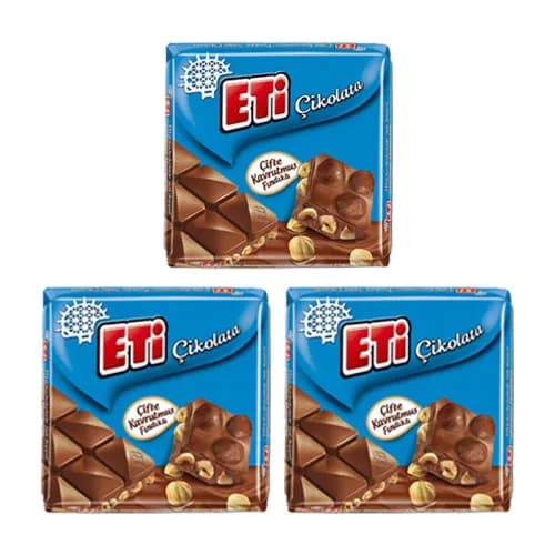 Eti Çikolata Çifte Kavrulmuş Fındıklı Kare