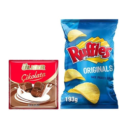 Ülker Sütlü Kare Çikolata & Ruffles Originals Patates Cipsi