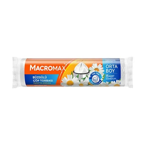 Macromax Büzgülü Çöp Torbası Papatya Orta Boy