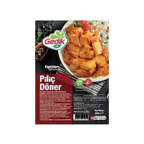 Gedik Tabaklı Pişmiş Yaprak Piliç Döner