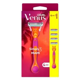 Gillette Simply Venus 3 Miami Tıraş Makinesi Gövdesi + 4 Bıçak