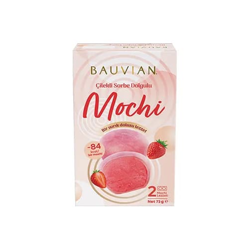 Bauvian Çilekli Sorbe Dolgulu Mochi