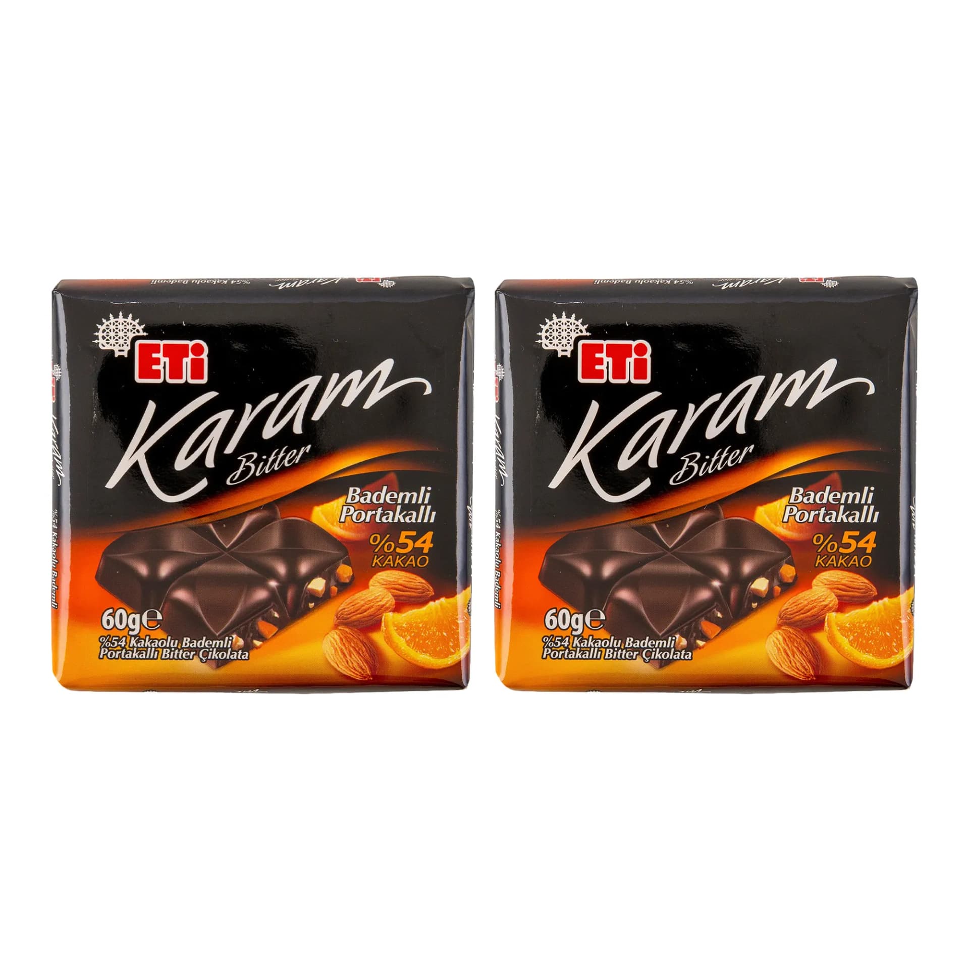 Eti Karam %54 Kakaolu Badem Portakal Bitter Çikolata