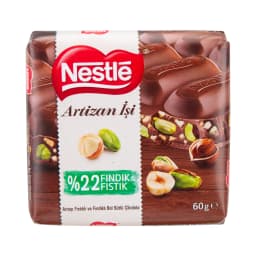 Nestle Artizan İşi Sütlü Fındıklı&Fıstıklı Çikolata