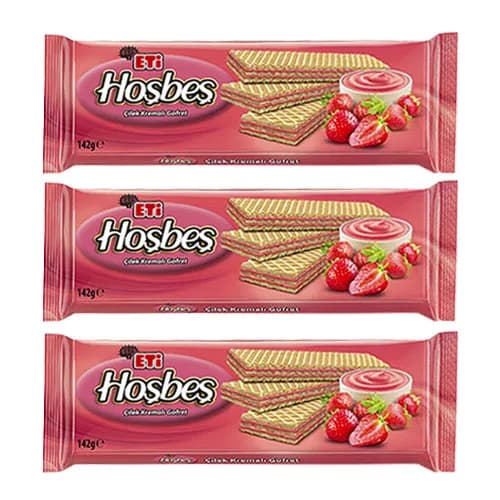 Eti Hoşbeş Çilek Kremalı Gofret