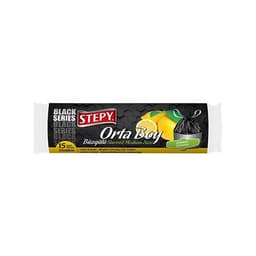 Stepy Siyah Büzgülü Çöp Torbası Orta Boy Limon Kokulu