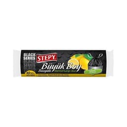 Stepy Siyah Büzgülü Çöp Torbası Büyük Boy Limon Kokulu