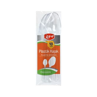 Roll-Up Plastik Şeffaf Kaşık 10'lu