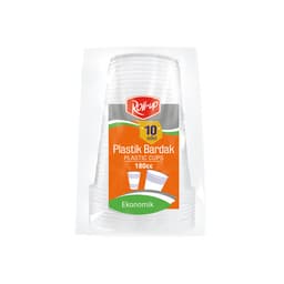 Roll-Up Plastik Şeffaf Bardak 10'lu 180 Cc