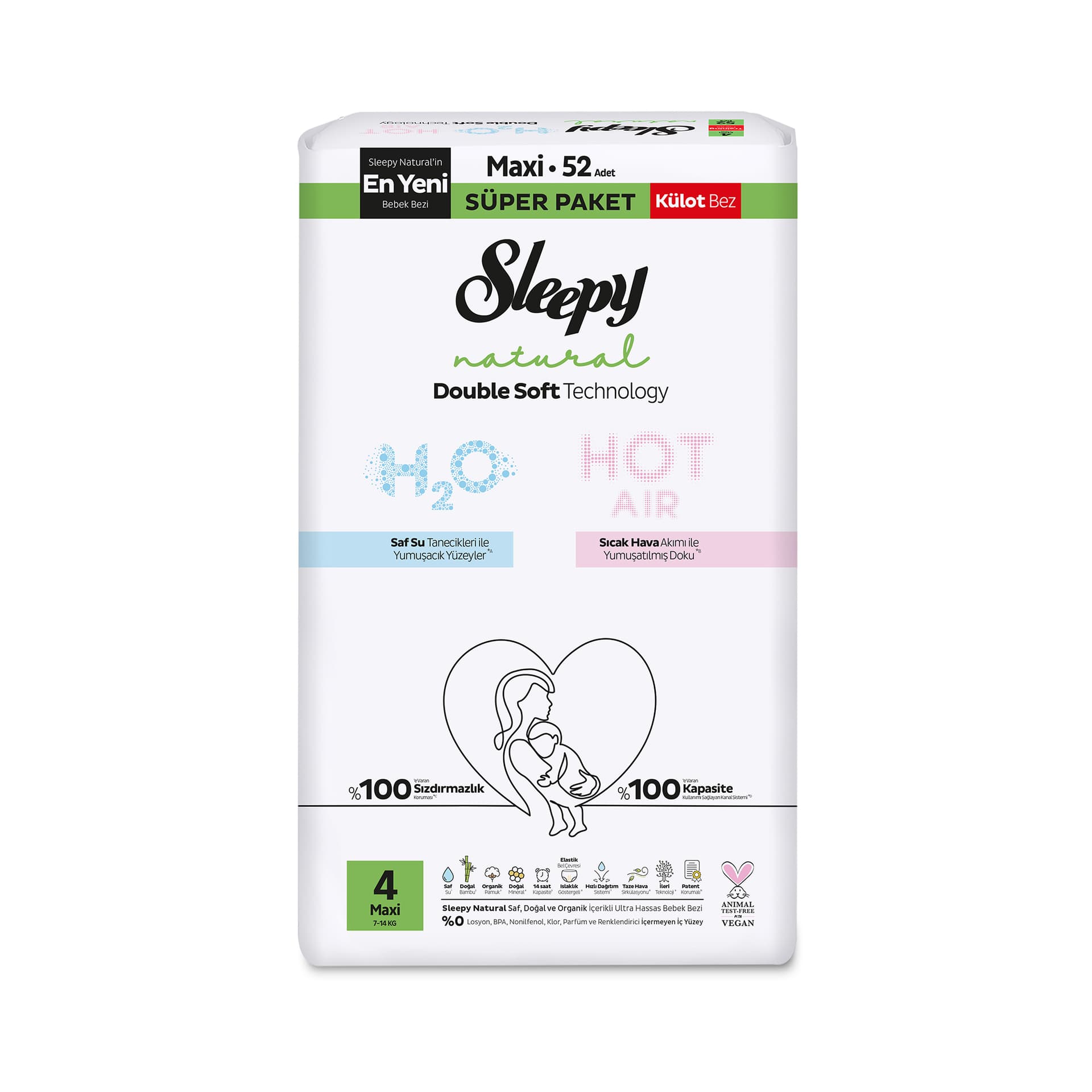 Sleepy Natural Double Soft 2'li Jumbo Külot Maxi 52