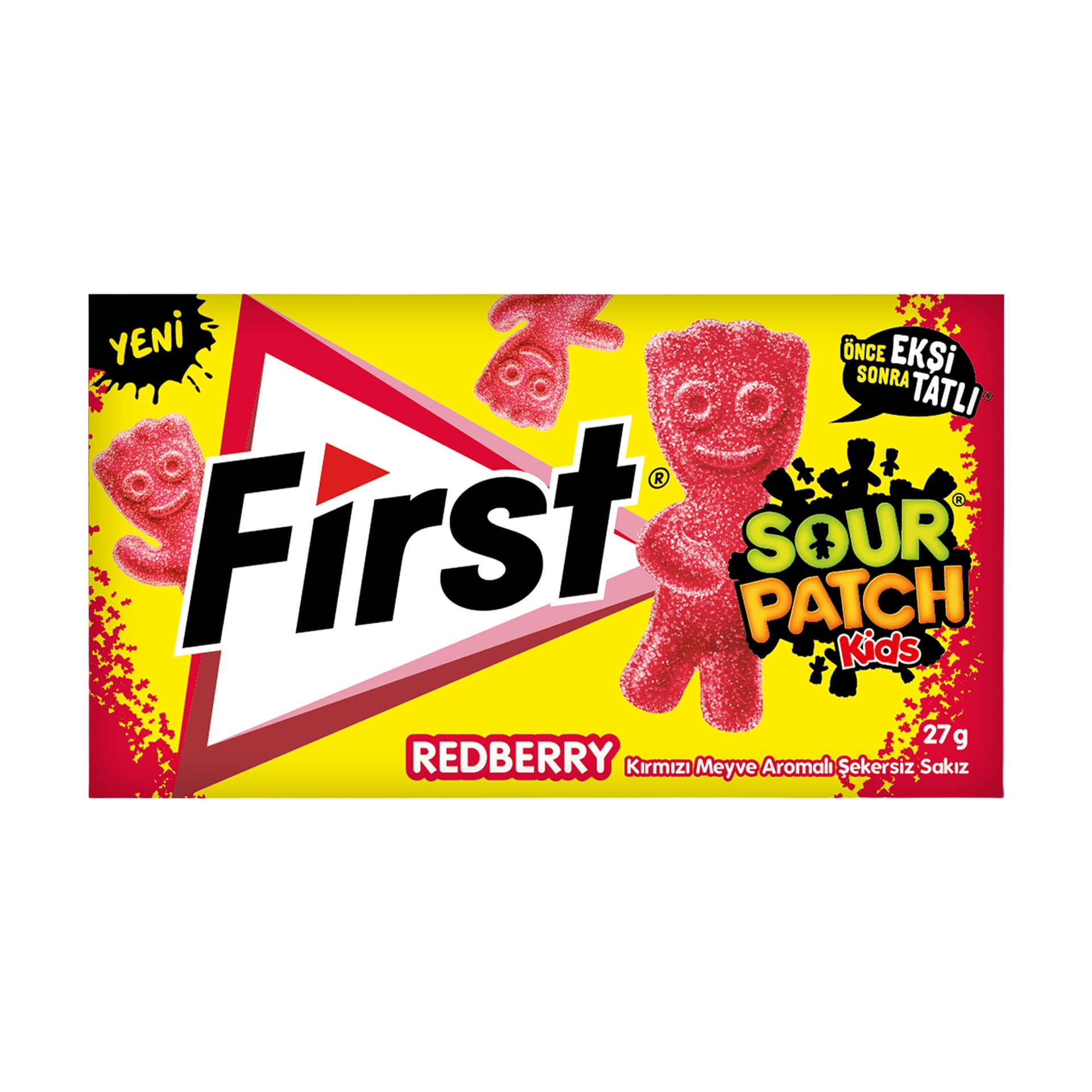 First Sour Patch Kids Kırmızı Meyve Aromalı Şekersiz Sakız